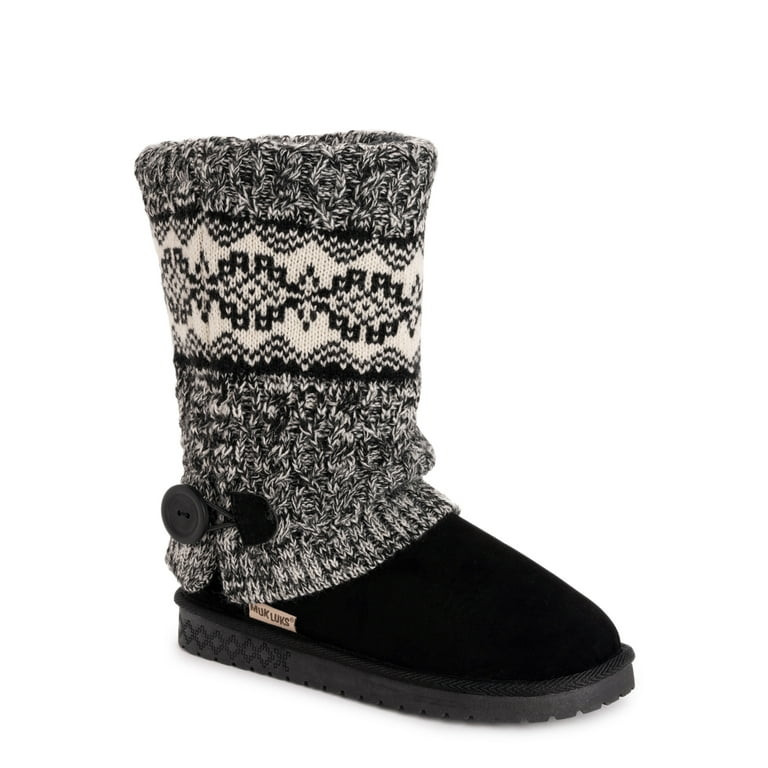 MUK LUKS Women's Janie Knit Cuff Mid-Calf Boot - Walmart.com | Walmart (US)