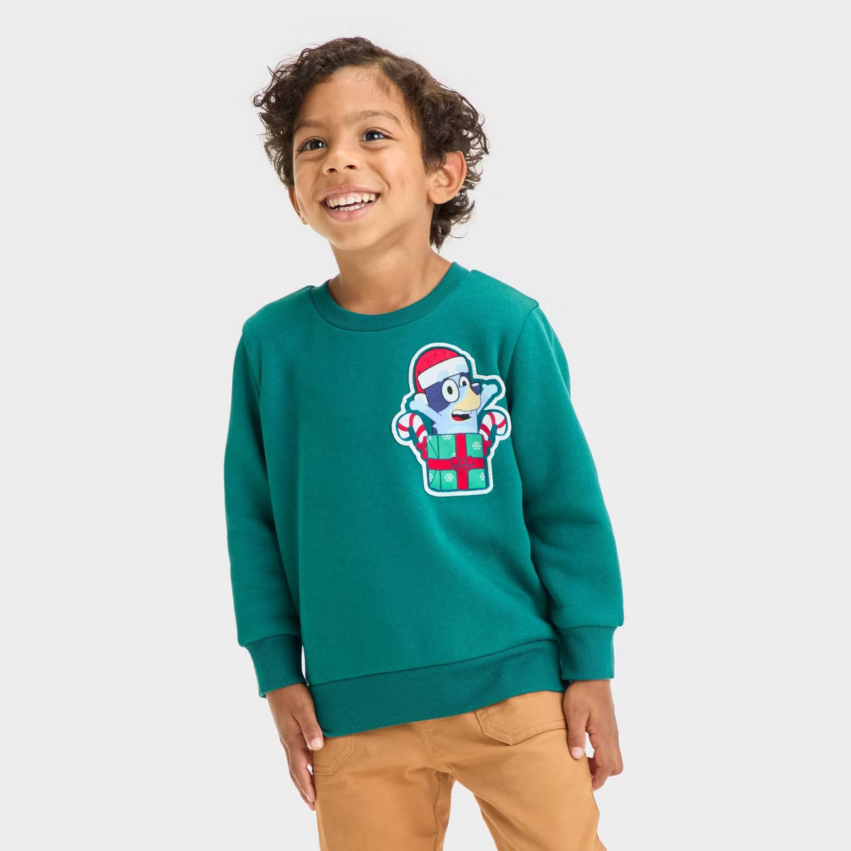 Toddler Boys' Bluey Christmas Wish List Fleece Pullover - Green | Target