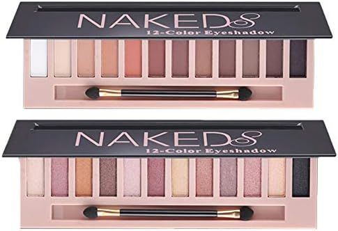 2 Pack 12 Colors Makeup Naked Eyeshadow Palette Natural Nude Matte Shimmer Glitter Pigment Eye Sh... | Amazon (US)
