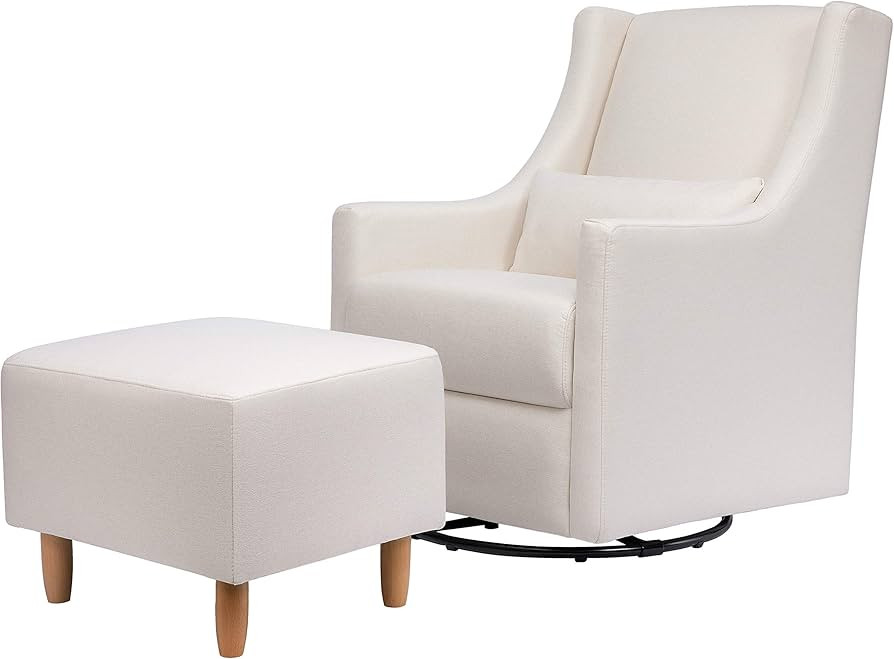 Babyletto Toco Upholstered Swivel Glider and Stationary Ottoman in Performace Cream Eco-Weave, Wa... | Amazon (US)