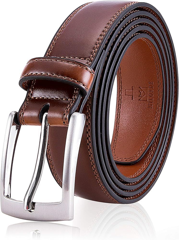 Men's Genuine Leather Dress Belt, Handmade, 100% Cow Leather, Fashion & Classic Designs for Work Bus | Amazon (US)
