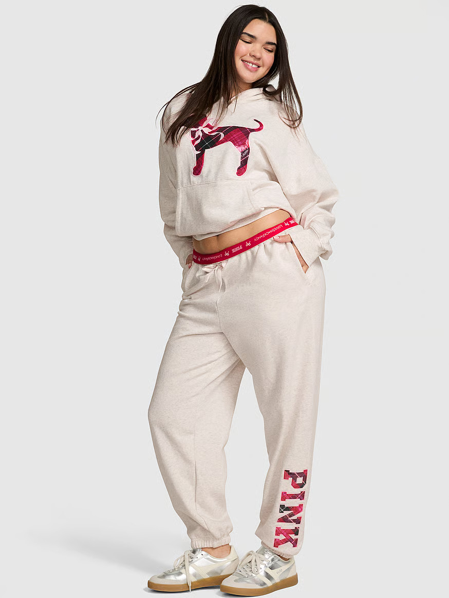 Buy PINK x LoveShackFancy Jogger Sweatpants, Snow Heather - Order Bottoms online - PINK US | Victoria's Secret (US / CA )