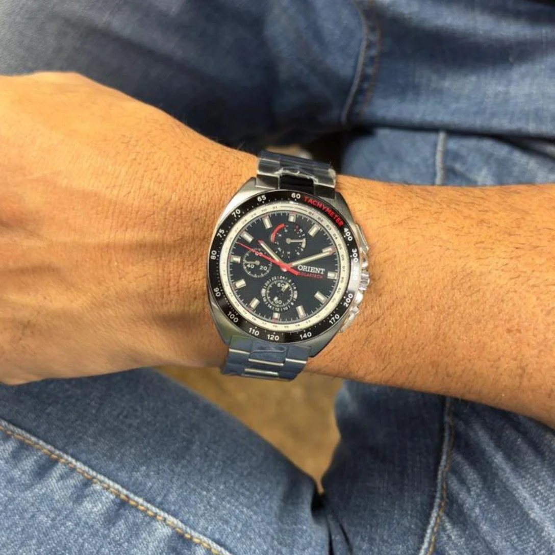 Relógio Masculino Orient Solartech Elite Land Cronógrafo Original MBSSC298P1SX Pulseira Metal P... | Netshoes (BR)