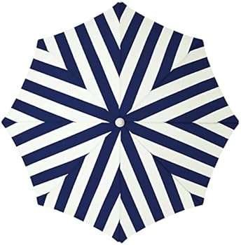 Business & Pleasure Co. Holiday Beach Umbrella - Navy Crew Stripe | Amazon (US)