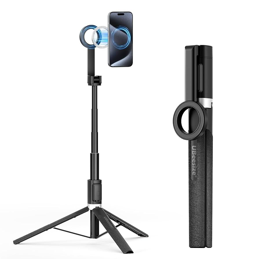 UBeesize Magnetic Tripod for iPhone with Remote, 64’’ Extendable Phone Stand for Video Record... | Amazon (US)