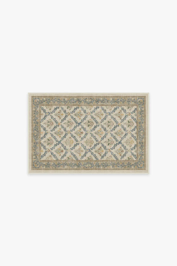 Morris & Co. Bellflowers Ivory & Gold Rug | Ruggable US | Ruggable