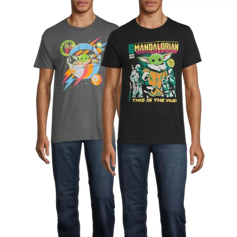 Star Wars Men's & Big Men's Cast and Rock Mandalorian Short Sleeve Graphic T-Shirt, 2-Pack - Walm... | Walmart (US)