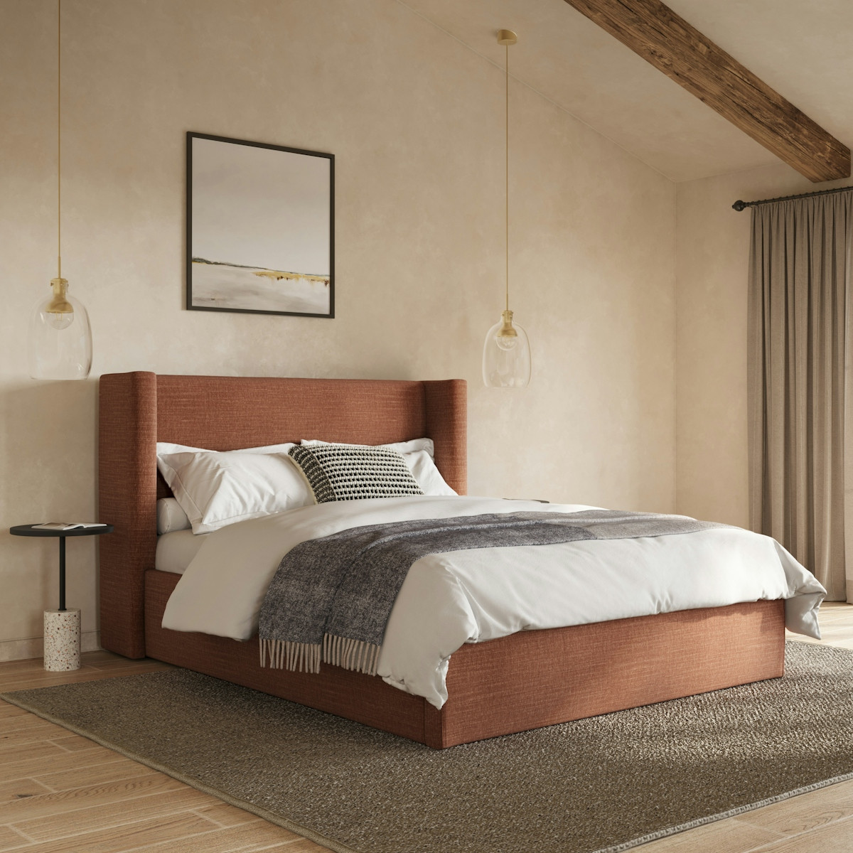 Calabri Queen Upholstered Bed - Napa Rust | Article