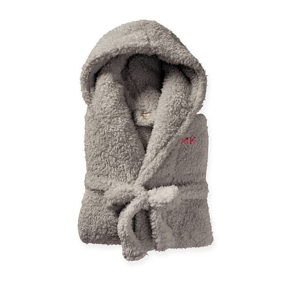 Cozy Sherpa Robe, X-Small-Small, Grey | Mark and Graham