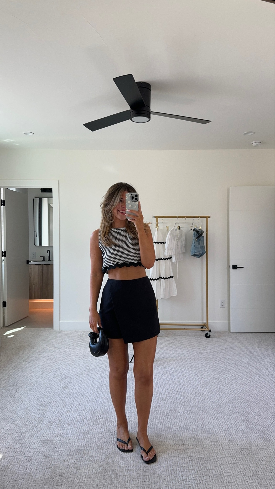 Black and white striped crop top with black wrap mini skirt casual fall everyday look 

Petal and pup code: emerson20
dibs: code emerson [unbothered bronze]

Wearing my usual small/2

Electric picks code: emerson20

#LTKFindsUnder100 #LTKSeasonal #LTKStyleTip