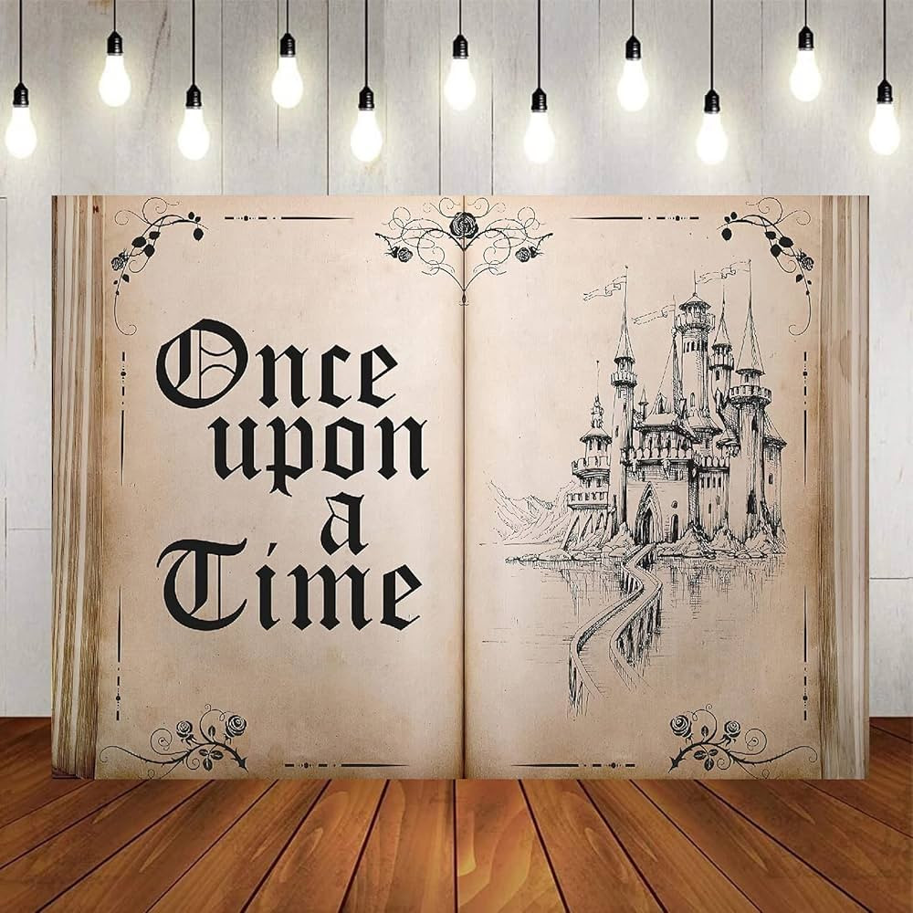 Fairy Tale Books Backdrop Once Upon a Time Backdrops Ancient Castle Princess Romantic Wedding Bir... | Amazon (US)