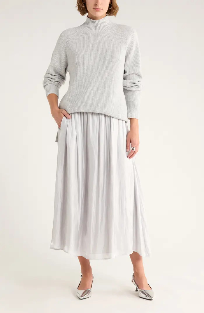 NORDSTROM RACK Shiny Gathered Midi Skirt | Nordstromrack | Nordstrom Rack