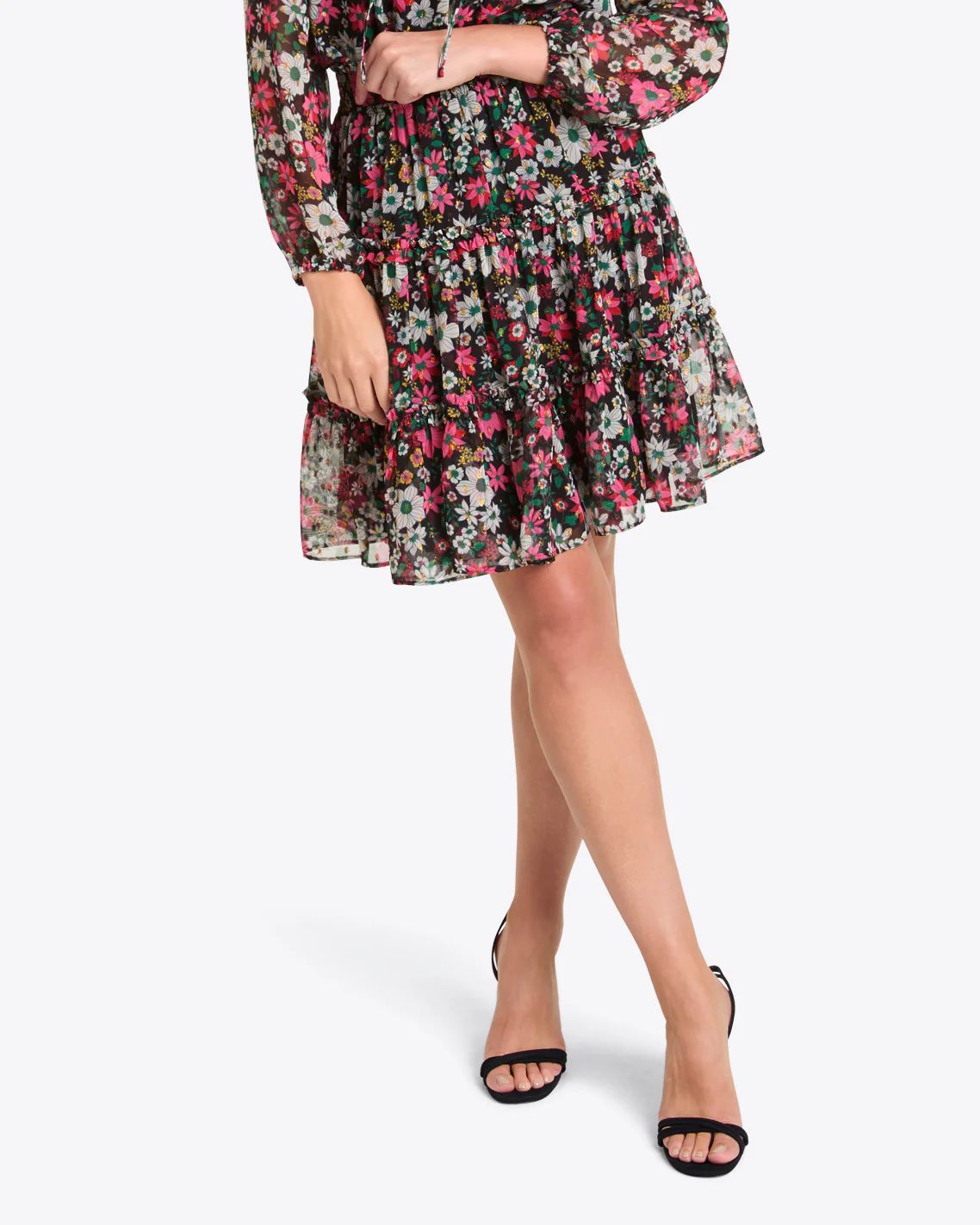 Tiered Ruffle Skirt in Amaryllis Fil Coupe | Draper James (US)