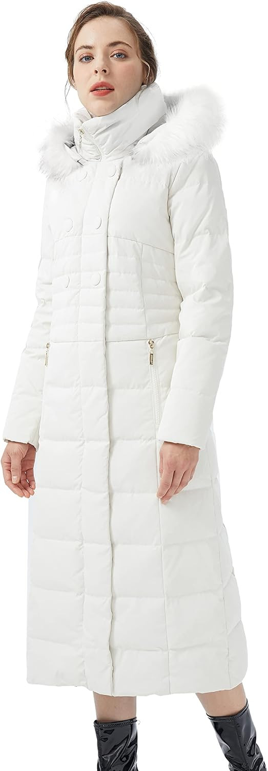 Orolay Women Warm Down Jacket with Hood Fur Long Puffer Coat | Amazon (US)