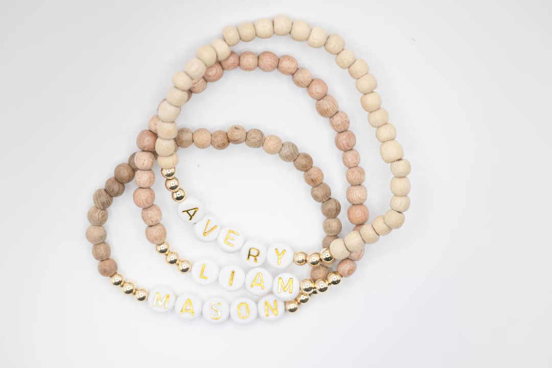 Name Bracelet, Customized Name Bracelet, Gold Bead Bracelets, Gold Letter Beads | Etsy (US)