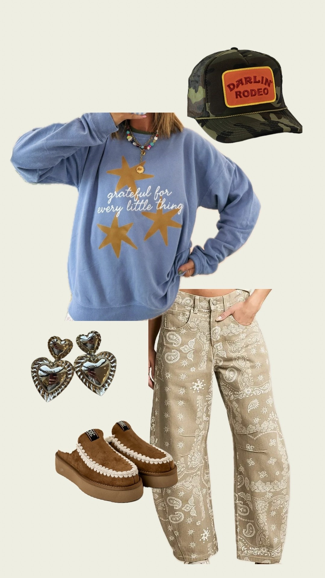 Trendy mom outfit inspo 
Barrel jeans 
Trending Star crewneck 

#LTKootd #LTKgrwm #LTKmomlife