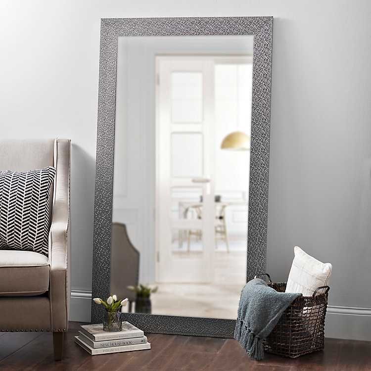 Metallic Silver Blocks Framed Mirror, 38x68 in. | Kirkland's Home