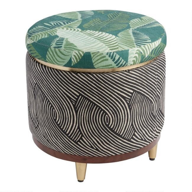 Nicole Crowder Malia Upholstered Storage Ottoman | World Market