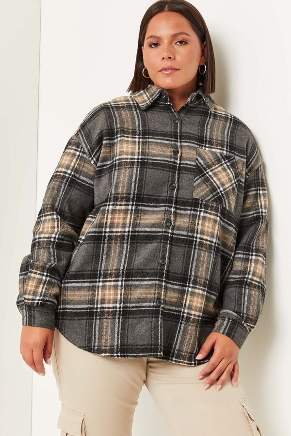 Oversized Plaid Shirt | Ardene