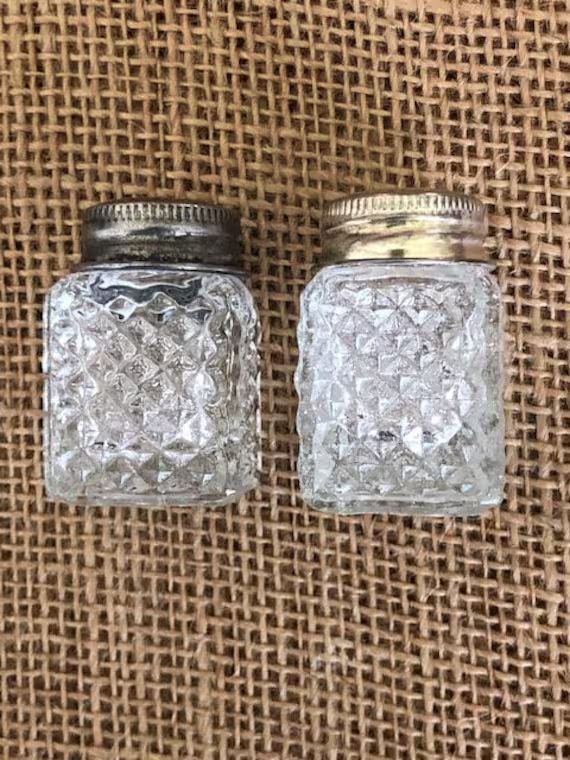 Antique Crystal Glass small Salt and Pepper Shakers | Etsy | Etsy (US)