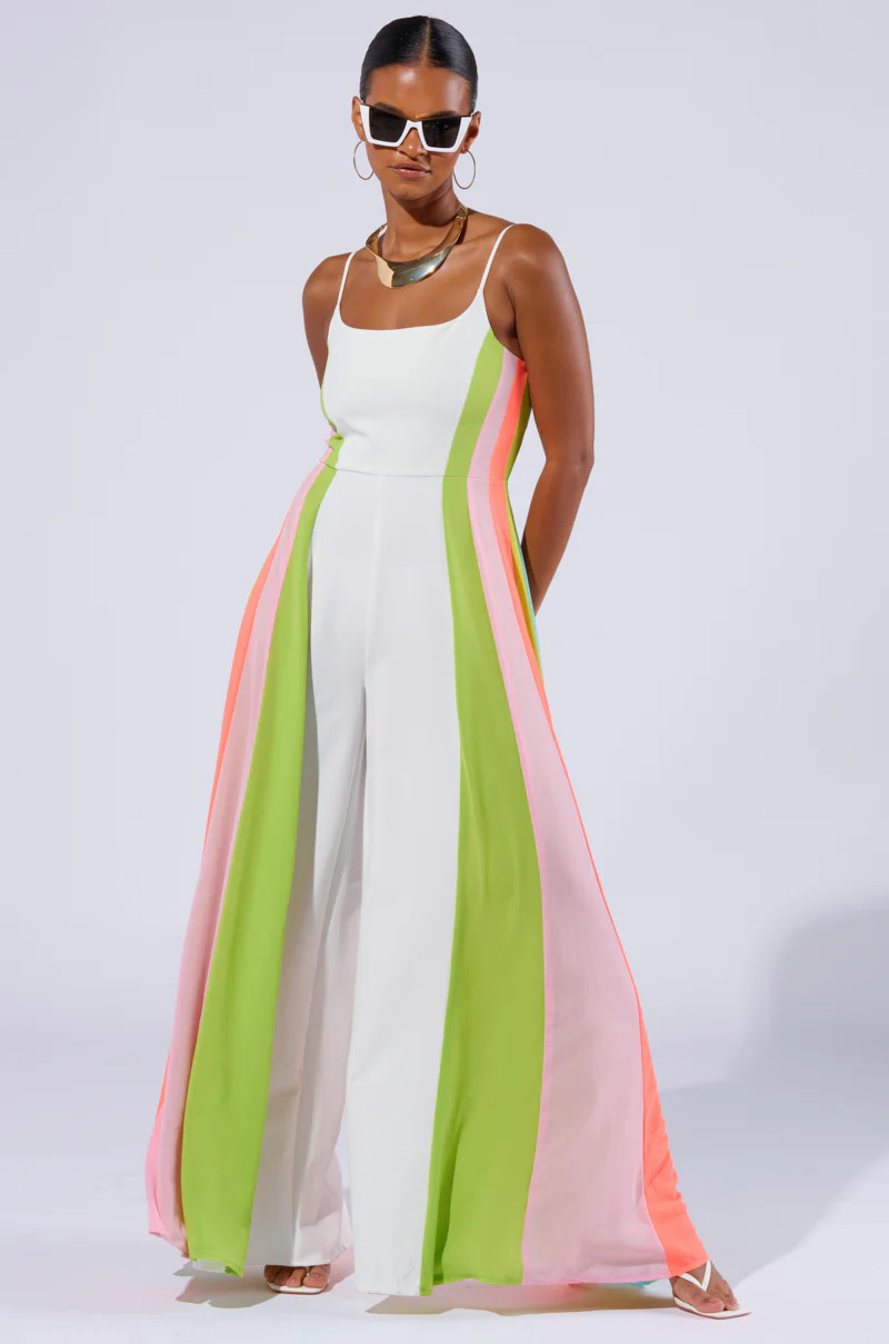 MIMI COLORBLOCKED SCOOP NECK JUMPSUIT | AKIRA