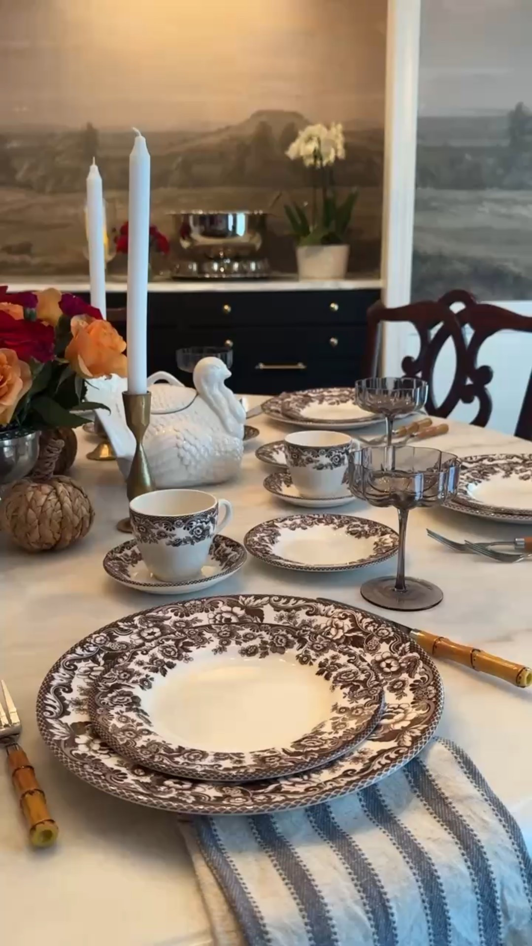 Hosting tablescape for fall, table for thanksgiving, table for fall, Halloween decor, fall home decor, Spode plates for fall, seasonal decor, classic fall decor

#LTKSeasonal #LTKHome
