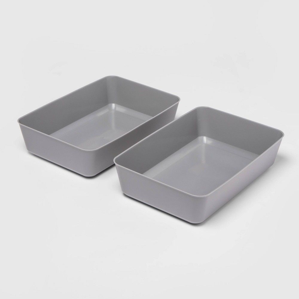 Large 2pk Storage Trays Gray Mist - Room Essentials | Target