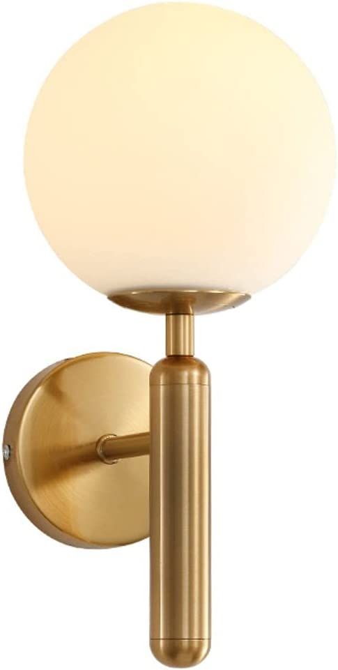 KCO Lighting Gold Modern Wall Sconce Golden Mid Century Industrial Matte Globe Glass Wall Light f... | Amazon (US)