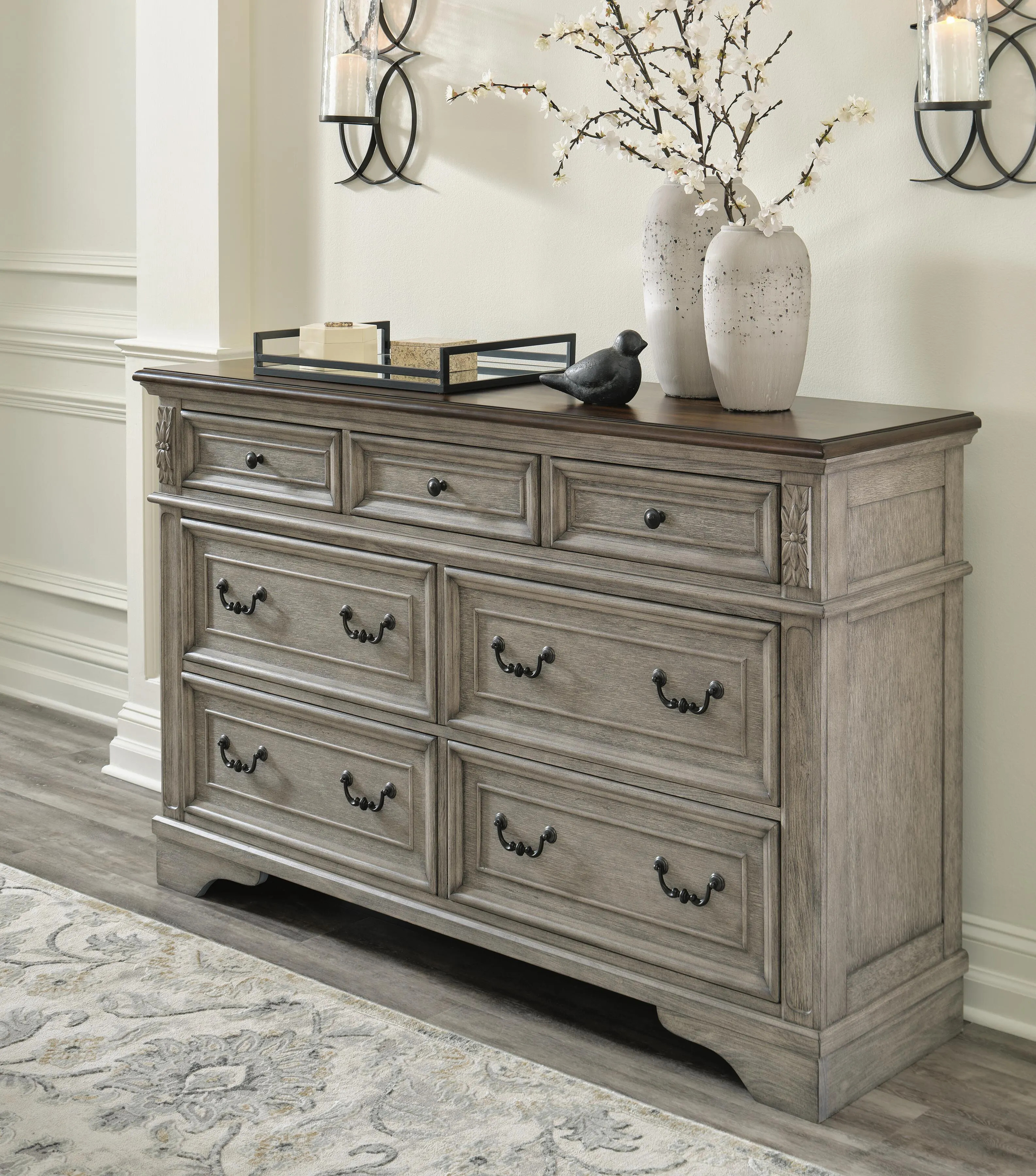 Lodenbay 7 Drawer Dresser, Antique Gray/Brown | Ashley