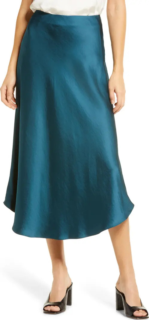 Nordstrom Bias Cut Satin Midi Skirt | Nordstrom | Nordstrom