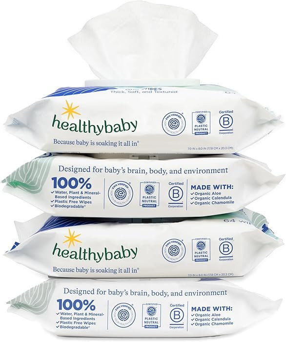 HealthyBaby Our Wet Wipes | EWG Verified Safe | 100% Water & Plant Based | Unscented & Safe for S... | Amazon (US)