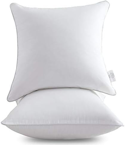 Leeden 18 x 18 Pillow Inserts (Set of 2) - Throw Pillow Inserts with 100% Cotton Cover - 18 Inch ... | Amazon (US)
