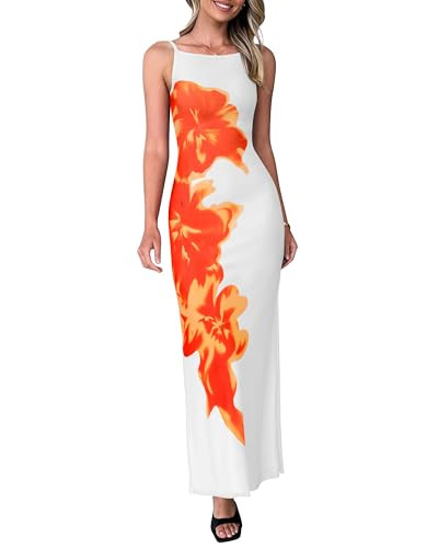 PRETTYGARDEN Womens Summer Dresses 2026 Elegant Spaghetti Straps Evening Gown Floral Print Bodyco... | Amazon (US)