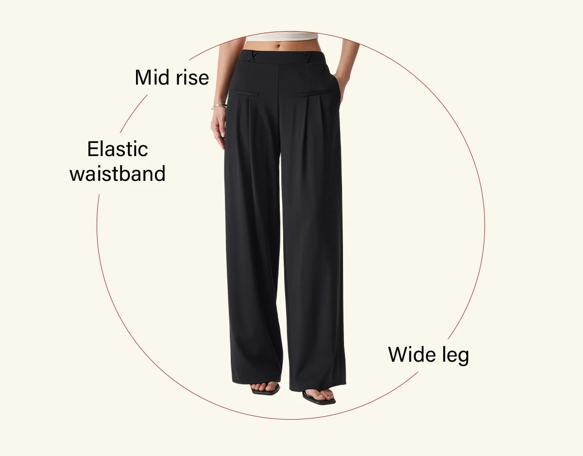 Drapey Bamboo Ponte Mid Rise Wide Leg Trouser with Pockets | OGLmove