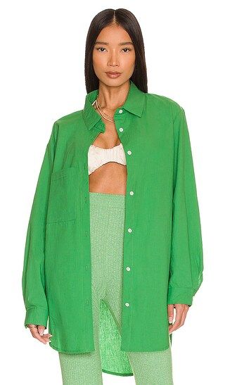 Bello Button Up in Green | Revolve Clothing (Global)