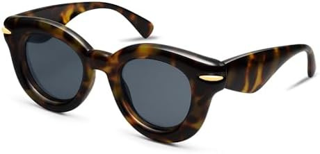 Cute Round Sunglasses for Women Men Trendy Chunky Thick Inflated Shades AP3695 | Amazon (US)