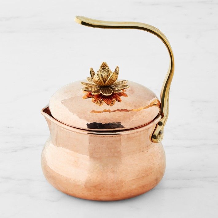 Ruffoni Historia Hammered Copper Tea Kettle with Lotus Knob | Williams-Sonoma