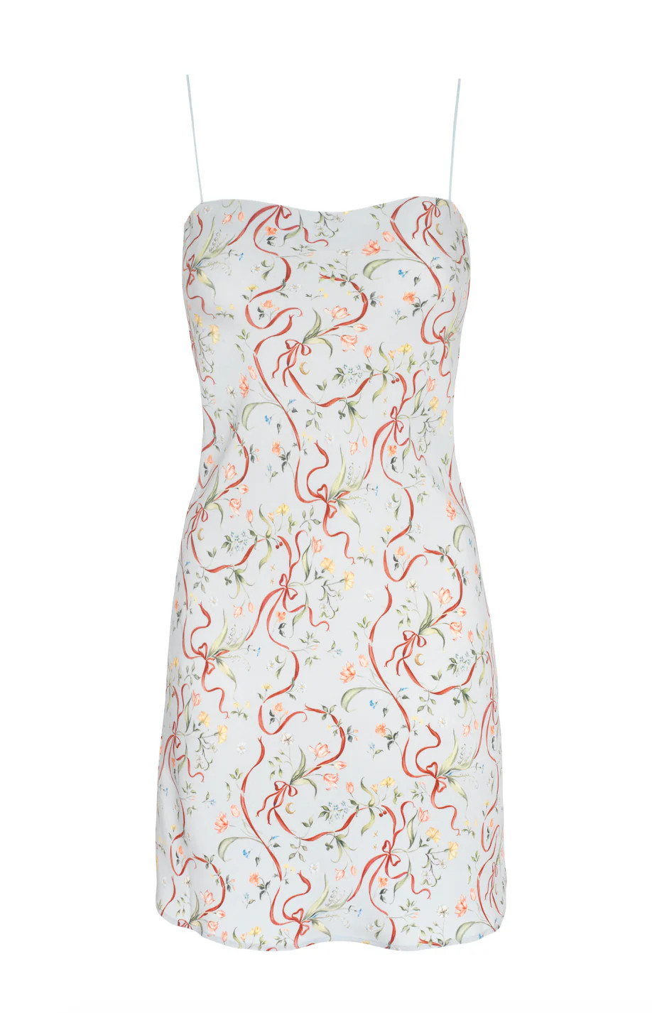 Riley Sheehey x Refine: The Rachel Mini Slip Dress in Pale Blue | Over The Moon