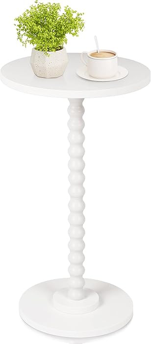 Round Side Table, Small End Table for Small Spaces, Modern Accent Table with Solid Wood Leg, Easy... | Amazon (US)