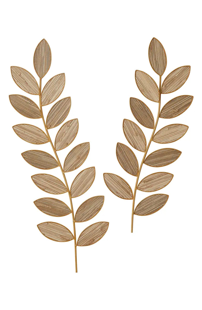 SONOMA SAGE HOME Brown Metal Leaf Wall Decor - Set of 2 | Nordstromrack | Nordstrom Rack