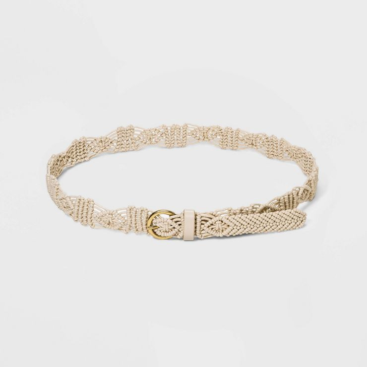 Women's Macrame Belt - Universal Thread™ Cream | Target