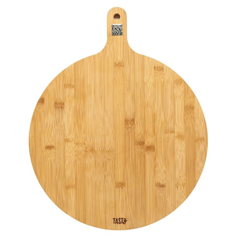 Tasty Bamboo Round Charcuterie Board with Handle, Paddle Cheese Board, 15.5" Round | Walmart (US)