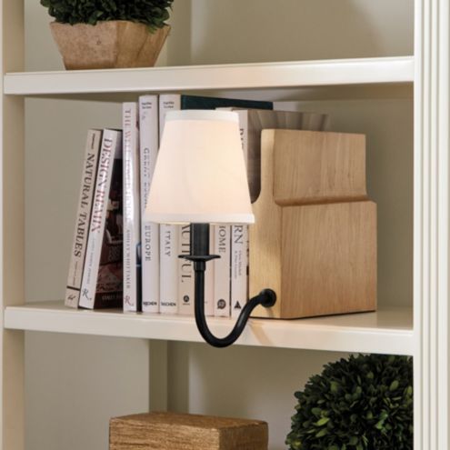 Ivy Bookshelf Transitional Lamp with Marble Base & Tall White Linen Shade | Ballard Designs, Inc.