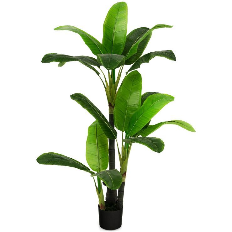 Tangkula 5 FT Artificial Tree Fake Banana Plant Faux Tropical Tree for Indoor & Outdoor | Target
