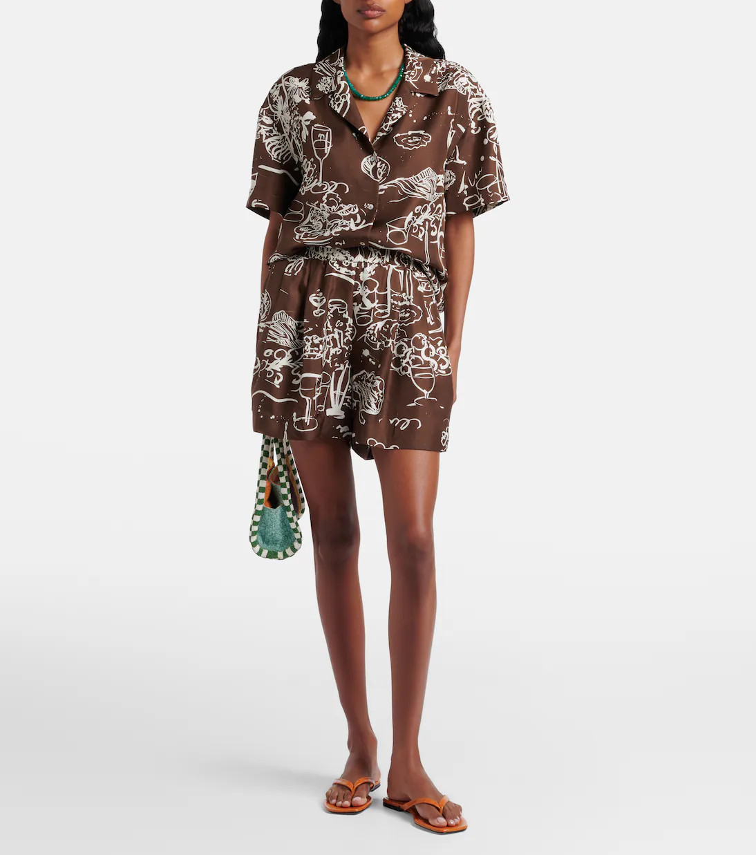 Zurich printed silk twill shorts | Mytheresa (UK)