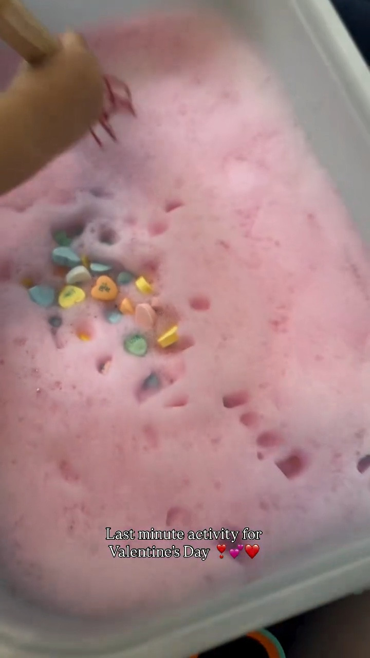 The cutest Valentine’s Day activity you can throw together last minute for your toddler 🤭💕❣️

All you need to make this foamy soap is water and tear free soap (1/2 cup soap to 1 cup water ratio), food coloring, and a mixer! We actually use our coffee frother and it works great 🤣 My toddler played with this for soooo long and it’s super easy to prep!

Comment SHOP for details on what we used to be sent directly to you or follow me on @shop.ltk ❣️

#toddlermom #momlife #valentinesday #sensoryplay #toddleractivities