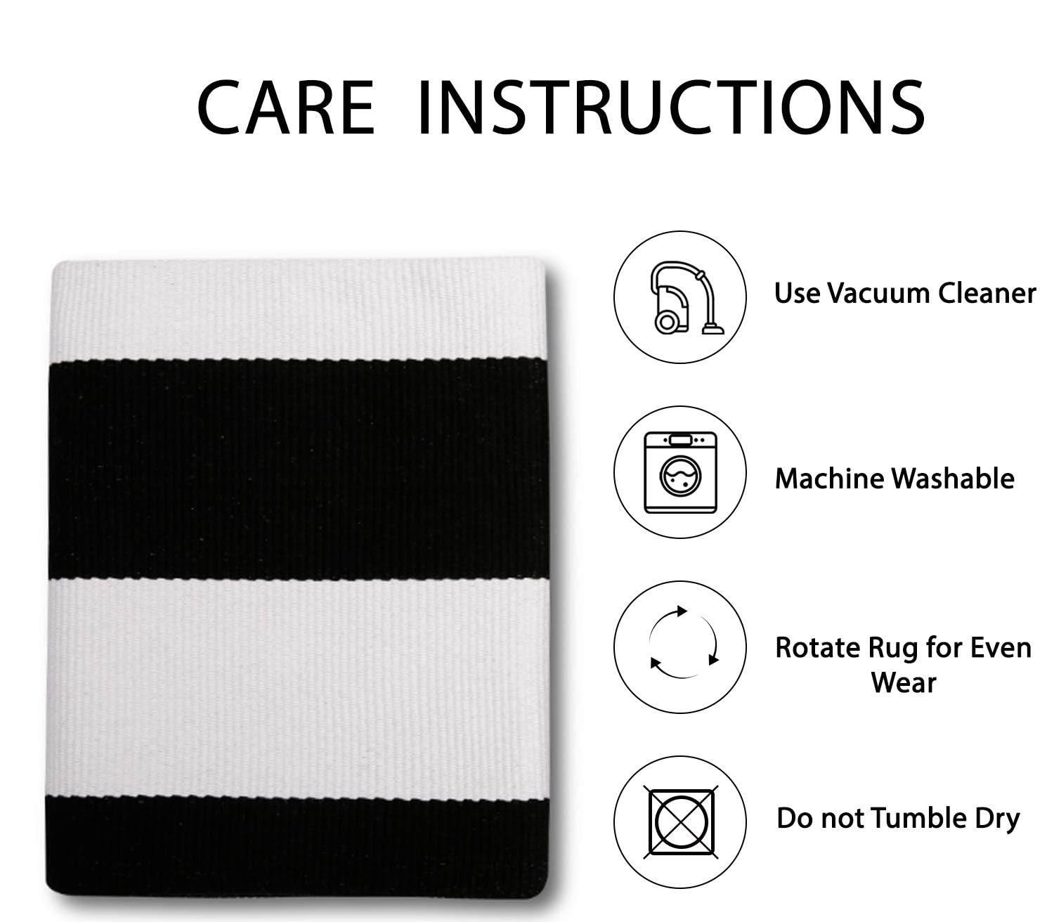 IOHOUZE Black White Striped Rug -2x4.3 Front Door Mats Outdoor,Washable Rug for Front Porch Decor... | Amazon (US)