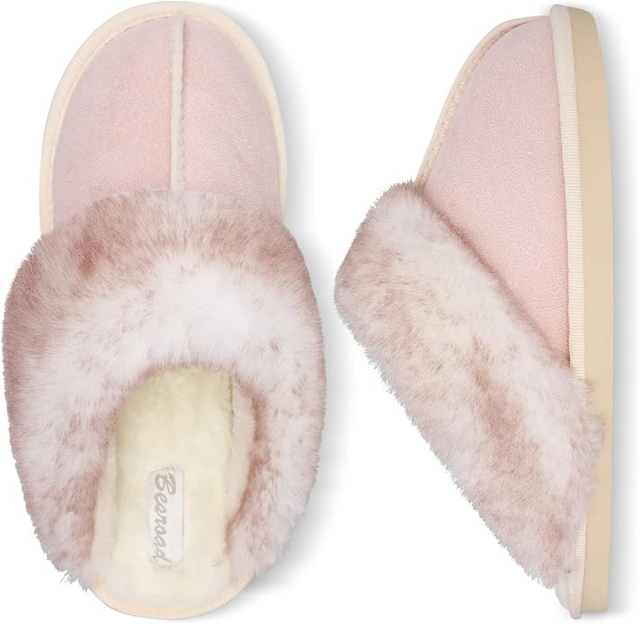 Besroad Winter Fuzzy House Slippers Sandals Plush Faux Fur Fluffy Flats Slippers Warm Slide Shoes... | Amazon (US)
