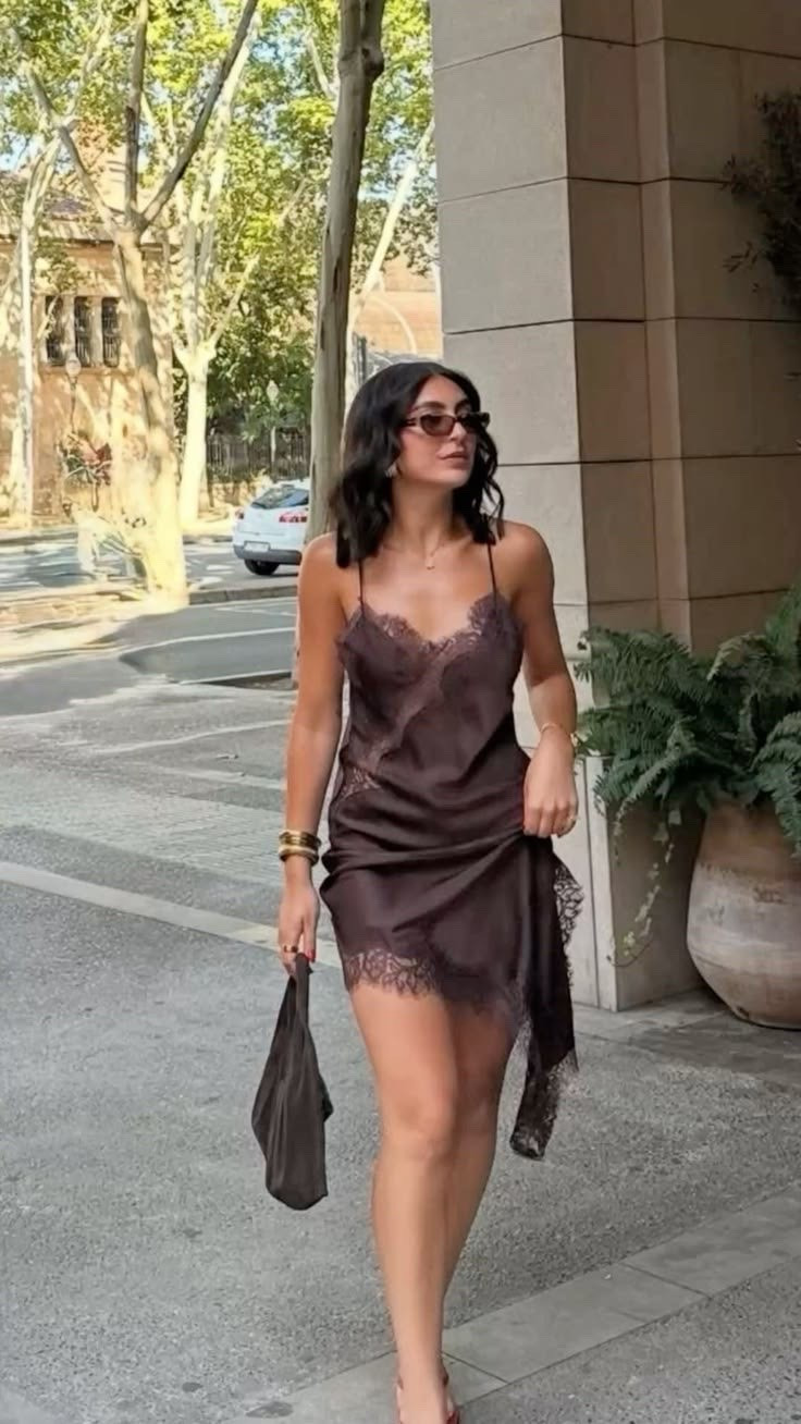 black brown, white lace /satin silk midi dress

#LTKootd #LTKPetite #LTKBeauty