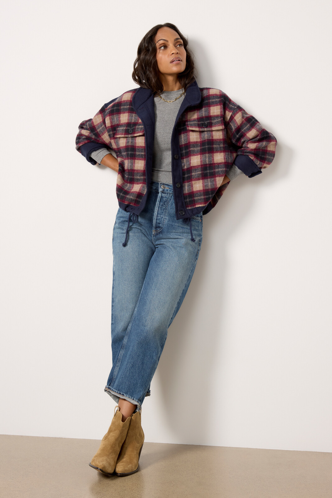 Norah Plaid Jacket | Evereve